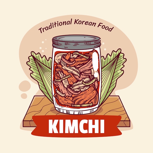 Kimchi voedsel logo ontwerp