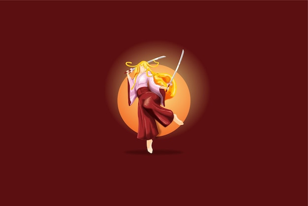 kimono dress female warrior art