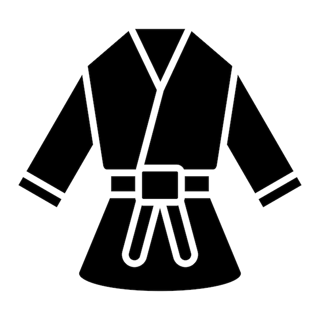 Vector kimono glyph solid black illustration