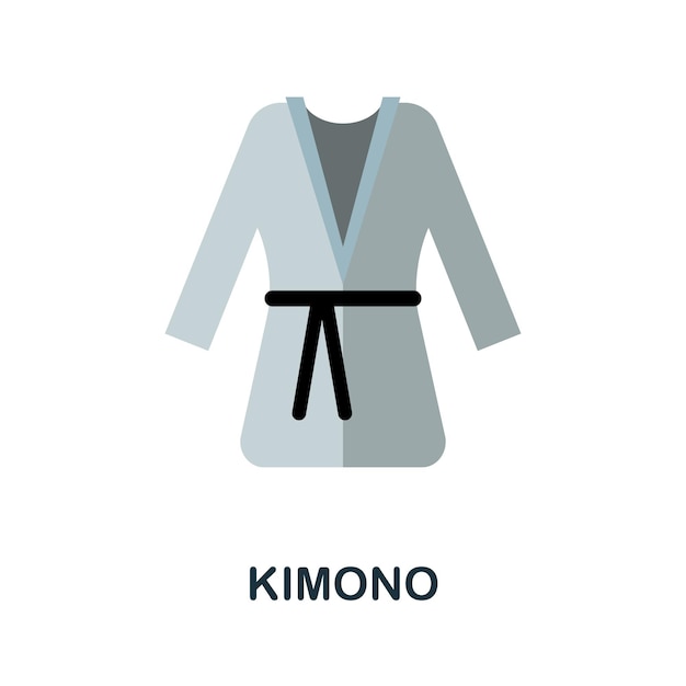 Kimono plat pictogram kleur eenvoudig element uit gevechtssportcollectie creatief kimono-pictogram voor webontwerpsjablonen, infographics en meer