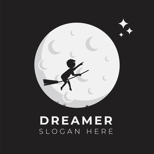 Kind droom logo ontwerp illustratie sjabloon