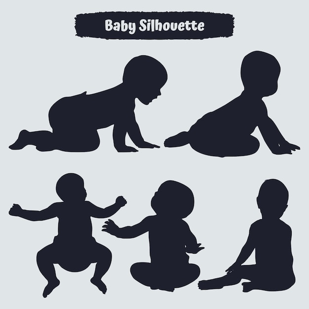 Vector kind en baby silhouet