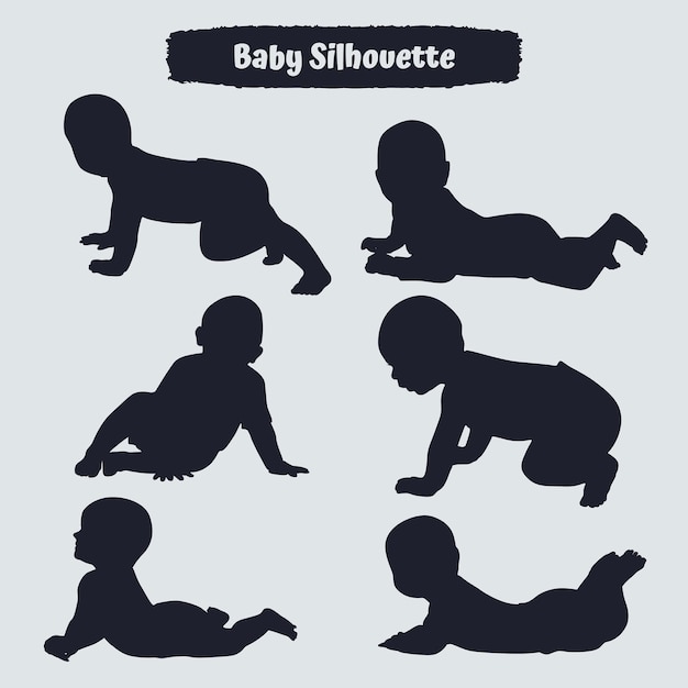 Vector kind en baby silhouet