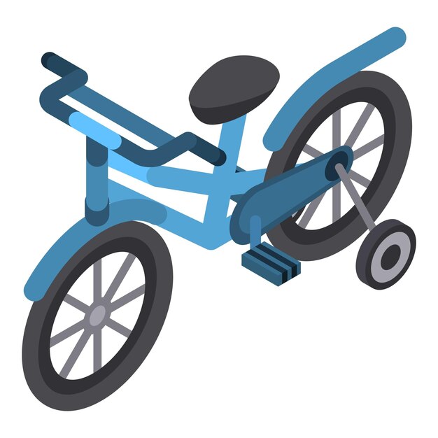 Vector kind fietspictogram isometrisch van kind fiets vector pictogram voor webdesign geïsoleerd op een witte achtergrond