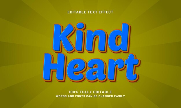kind heart editable text effects with a kids and happy theme