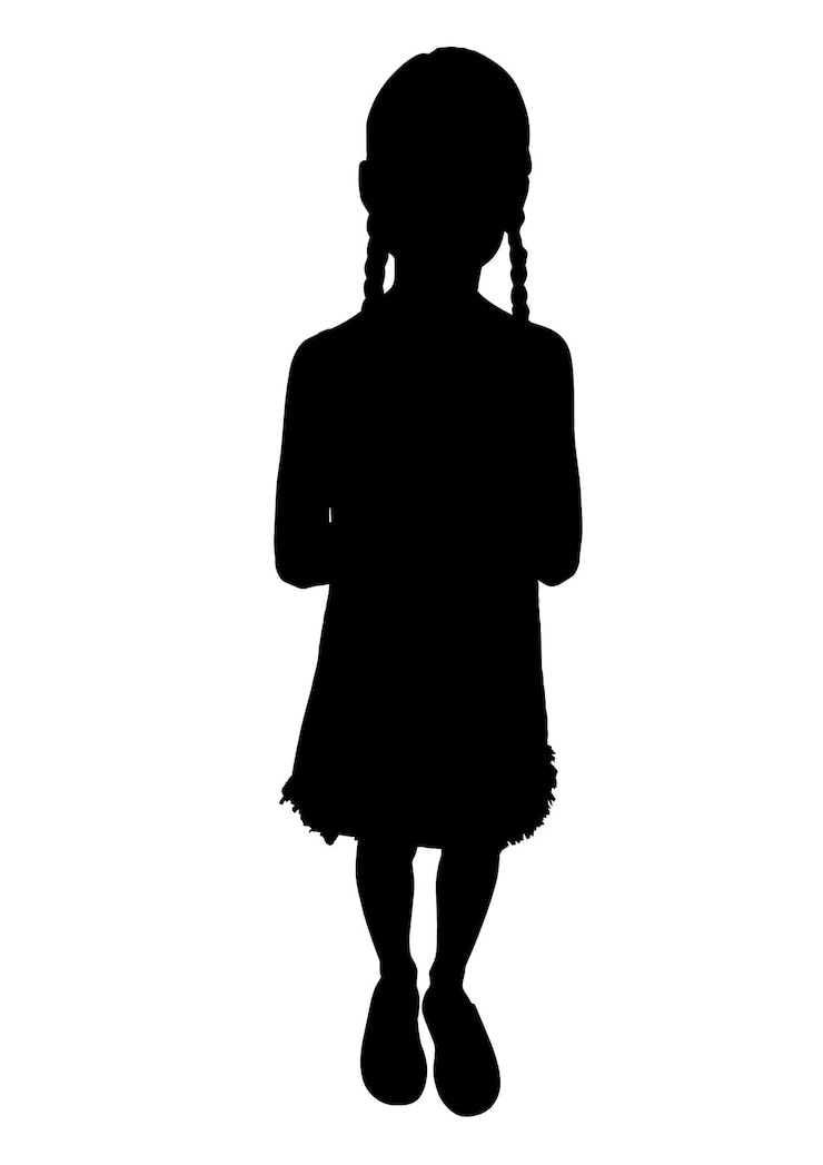 Vector kind kinderen silhouet geïsoleerd op witte achtergrond vector illustratie in vlakke stijl
