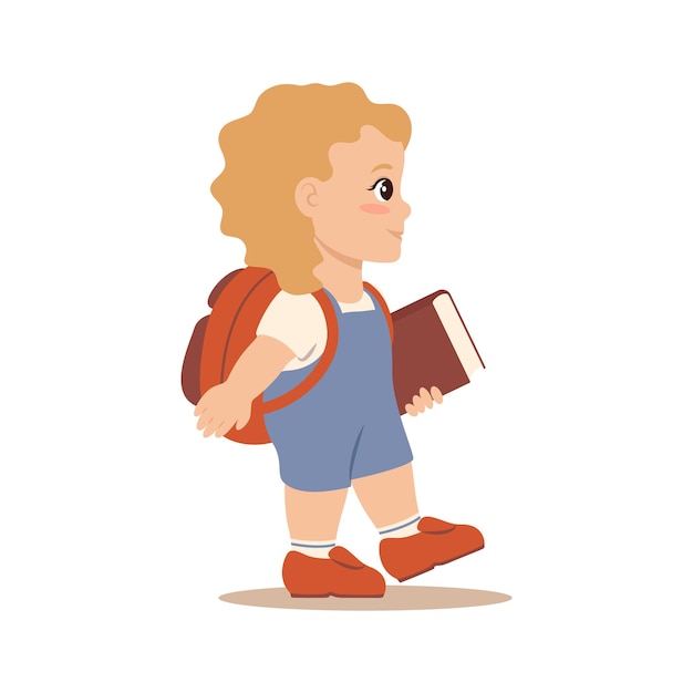 Kind lopen naar school terug naar school vector illustratie eps