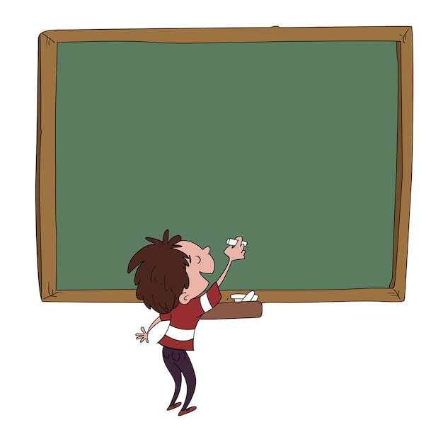 Kind op een schoolbord