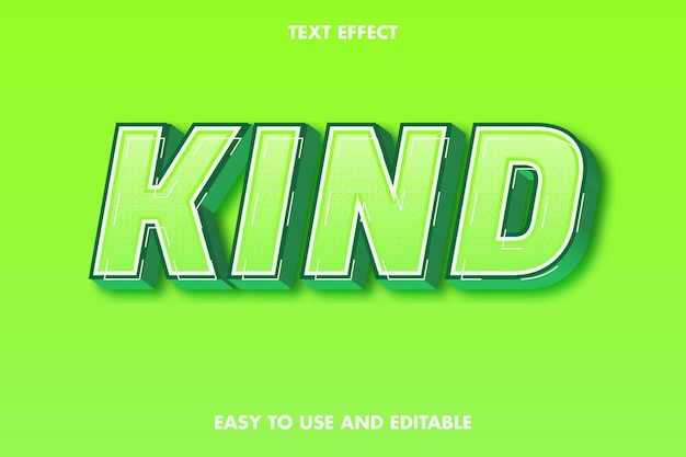 Kind text effect. editable font style.