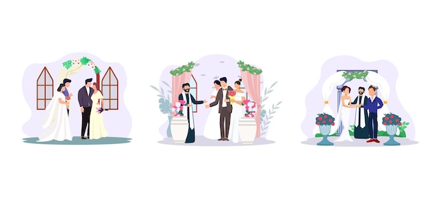 Kind of Wedding Event Flat Bundle Design