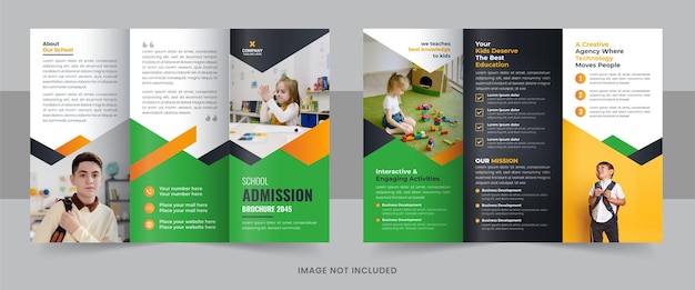 Vector kinder school toelating drievoudige brochure sjabloon