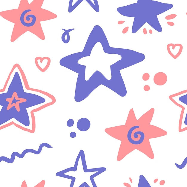 Kinderachtig feestelijk stervorm doodle naadloos patroon