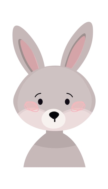 Kinderachtig konijn Cartoon schattig dier vectorillustratie