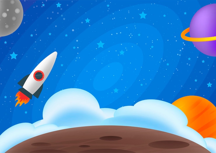 Vector kinderachtig naadloos patroon - kosmos, sterren, planeten, ruimteschip en kometen. platte vectorillustraties. ruimte thema. cartoon-stijl voor kinderdagverblijf. zonnestelsel.