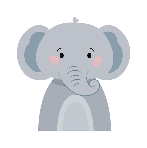 Kinderachtig olifant cartoon schattig dier vectorillustratie
