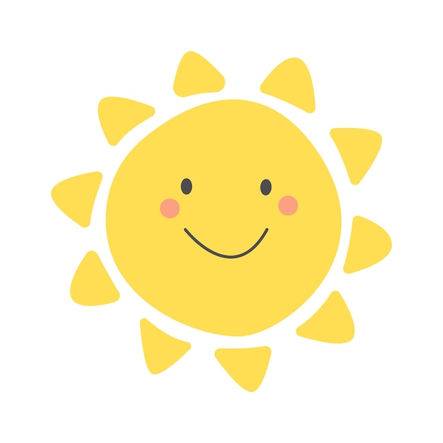 Kinderachtige zon Cartoon zomer pictogram vectorillustratie