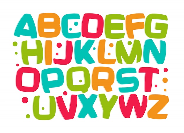 Kinderen alfabet, kind letters set