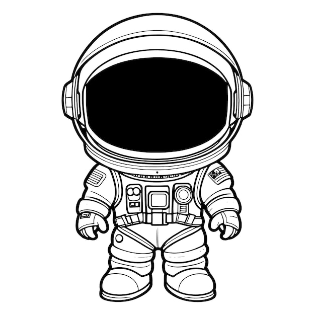 Kinderen astronaut outline kleurpagina illustratie voor kinderen en volwassenen