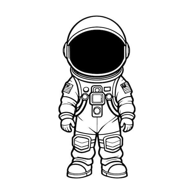 Kinderen astronaut outline kleurpagina illustratie voor kinderen en volwassenen