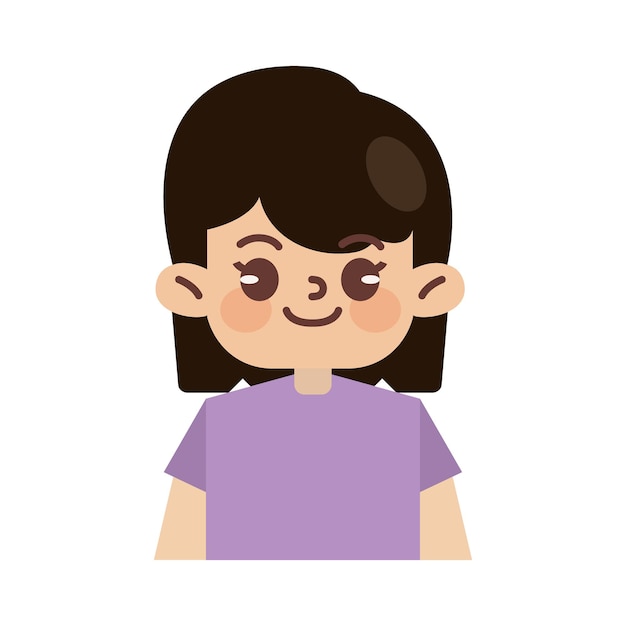 Kinderen Avatar Vector Illustratie geïsoleerd in wit gezicht Emoties Multinationale Gebruiker Mensen Portret
