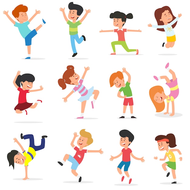 Kinderen dansen breakdance.
