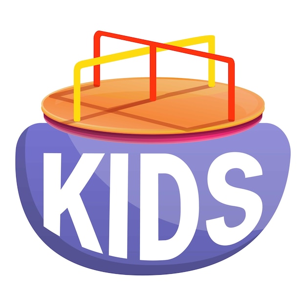 Kinderen draaimolen logo cartoon van kinderen draaimolen vector logo voor webdesign geïsoleerd op een witte achtergrond