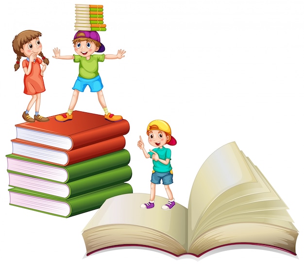 Kinderen en grote boeken