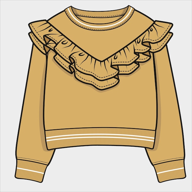 Kinderen en tienermeisjes winter buitenkleding sweatshirts en sweatstops vector illustratie