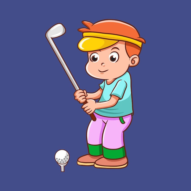 Vector kinderen golfen