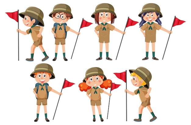 Kinderen in camping outfit