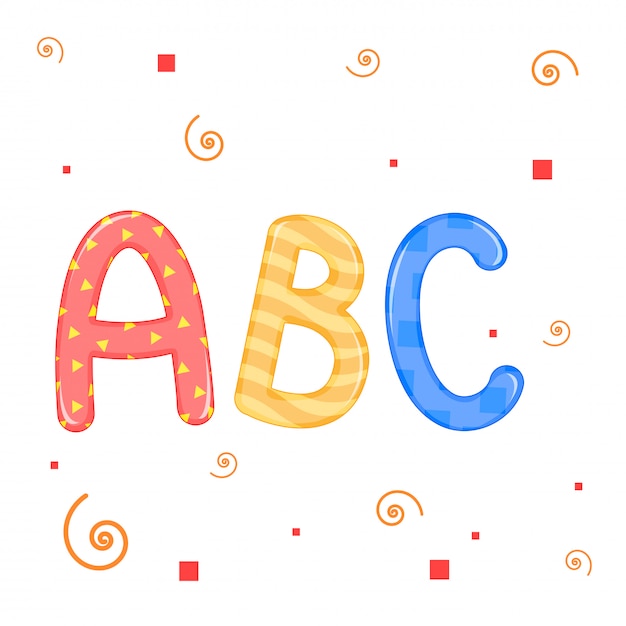 Kinderen letters ABC witte achtergrond vectorafbeeldingen