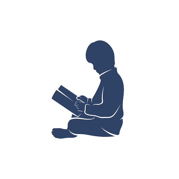 Kinderen lezen boek dromen logo vector sjabloon Illustratie symbool Creatief ontwerp