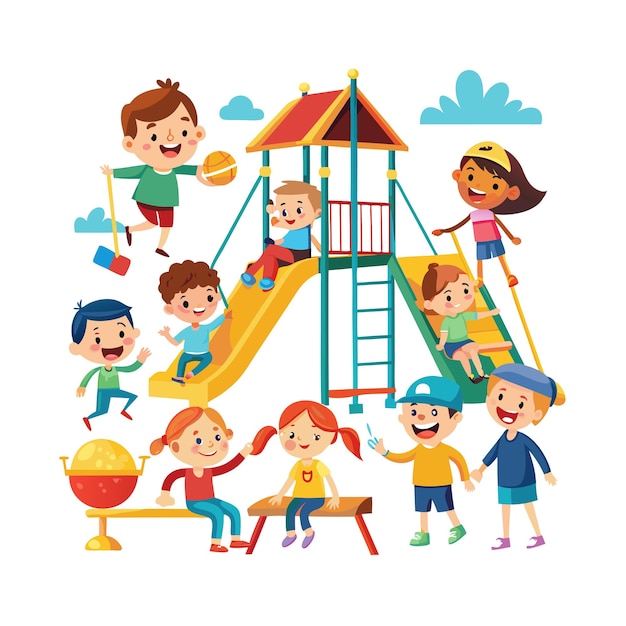 Kinderen momenten vector illustratie concept