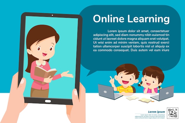 Kinderen online leren thuis banner