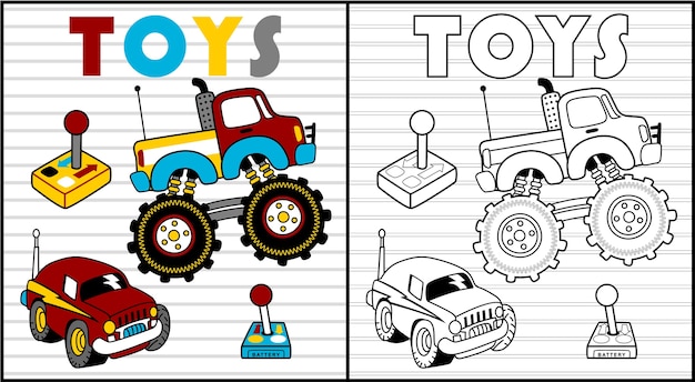 Kinderen speelgoed cartoon kleurboek of pagina