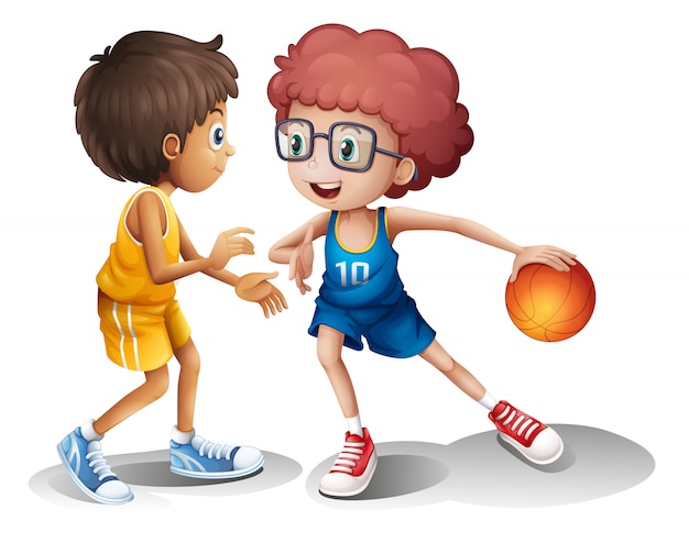 Kinderen spelen basketbal