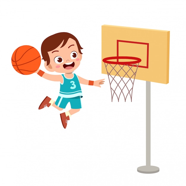 kinderen springen basketbal