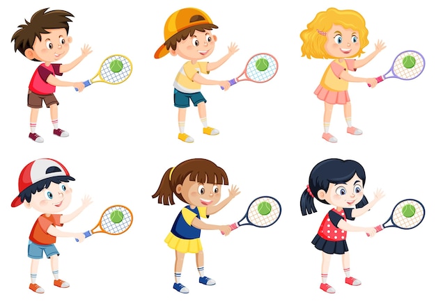 Kinderen tennissers cartoon