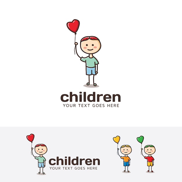Kinderen vector logo sjabloon