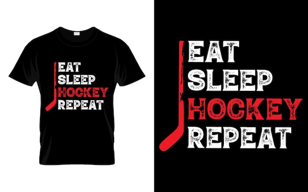 Kinderen volwassen ijshockeyspeler cadeau eet slaap hockey herhalen vector T-shirt