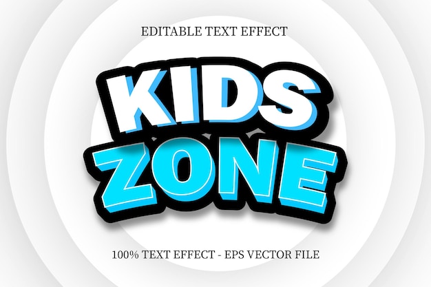 Kinderen Zone 3D Teksteffect Moderne stijl