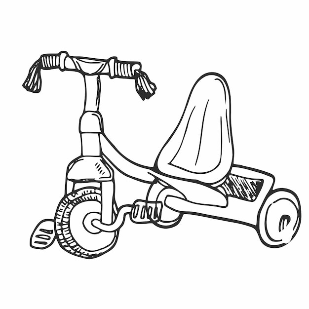 Kinderfiets Doodle Vector schets van driewieler