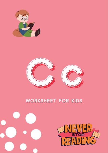 Kindergarten Alphabet Worksheets handdrawn kawaii letter Cc