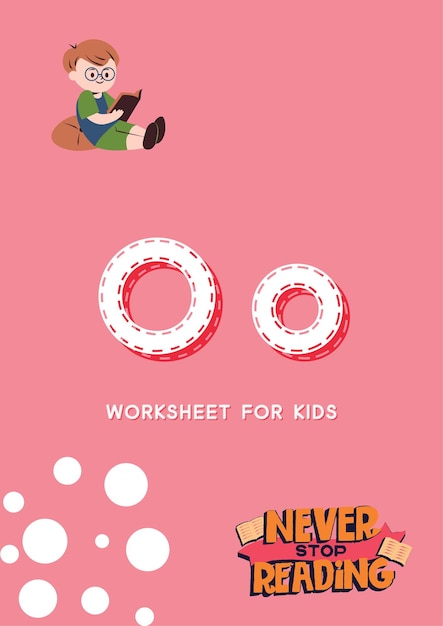 Kindergarten Alphabet Worksheets handdrawn kawaii letter Oo