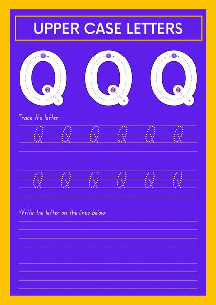 Kindergarten alphabet worksheets handdrawn letter q