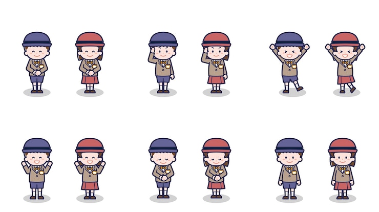 Vector 유치원 소년과 소녀의 아이들 01