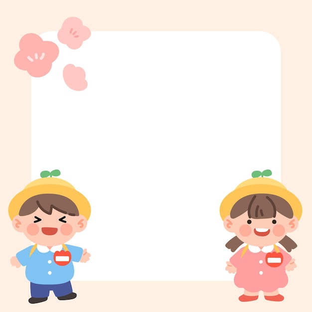 Kindergarten enrollment character illustration