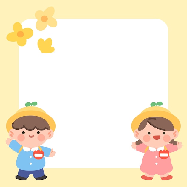 Kindergarten enrollment character illustration