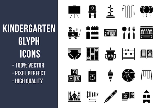 Kindergarten Glyph Icons