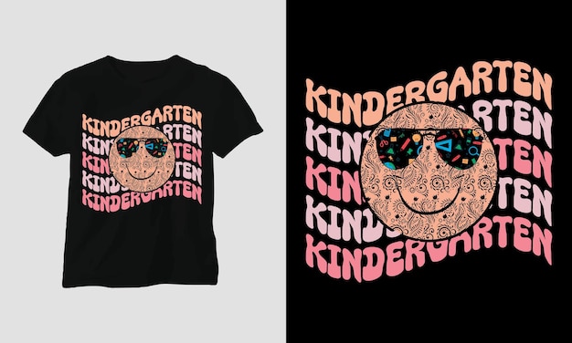 Kindergarten - groovy style t-shirt design